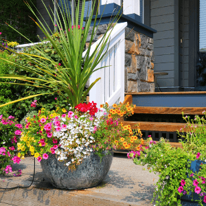 landscapers niagara - 21 Landscaping Ideas That Will Make Your Property Stand Out - a grouping of plants and flowers close to the porch of a home